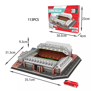 Famous Sports Hall Model <strong>Kit</strong> DIY Assembly of Football Basketball Courts 3D Puzzle Munich <strong>Stadium</strong> Made Durable Paper Material - Product Image 6