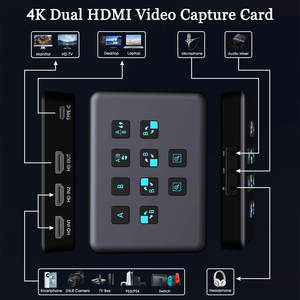 4k 60hz hdmi视频采集卡独特设计HDR彩色未压缩RGB实时游戏/流USB 3.0双hdmi视频采集卡 - Product Image 3