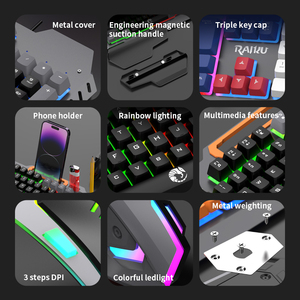 Colorful 104-Key Wired Gaming <strong>Keyboard</strong> with Optical Mouse Set Multi-Function Mechanical Feel for PC Desktop <strong>Computers</strong>
