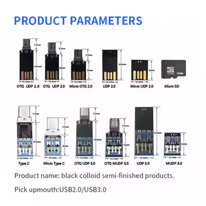 ชิปหน่วยความจำแบบสั้น2.0 USB/3.0สีดำ4GB 8GB 16GB 32GB 64GB 128GB แฟลชไดรฟ์ multicast 2.0 UDP กึ่งสำเร็จรูป - Product Image 4