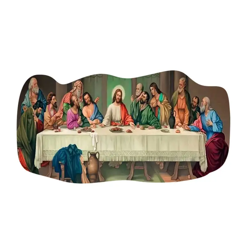Famosa pintura cristiana La Última Cena 2D colgante acrílico plano con llavero acrílico transparente y regalo de decoración de coche