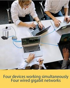 COWIN 4端口千兆以太网分离器集线器网络交换机，适用于4台同时工作的设备互联网交换机以太网 - Product Image 5