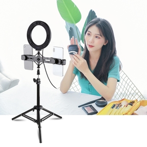 Hot Selling PULUZ 70cm Tripod Mount + Live Broadcast Dual Phone Bracket + 6.2 Inch 16cm <strong>LED</strong> Ring Vlogging Video Light Kits - Product Image 6