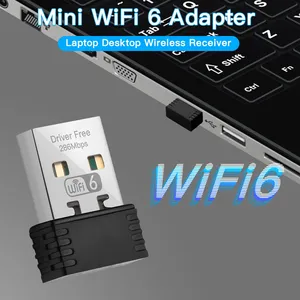 300Mbps USB WIFI加密狗Wifi6无线网卡，适用于台式机USB迷你无线WiFi接收器发射器适配器 - Product Image 2