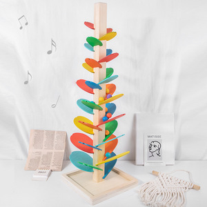Large Wooden Rainbow Music Tree <strong>Toy</strong> Sound Tree, Ball Run Free <strong>Installation</strong> for Toddler - Product Image 2