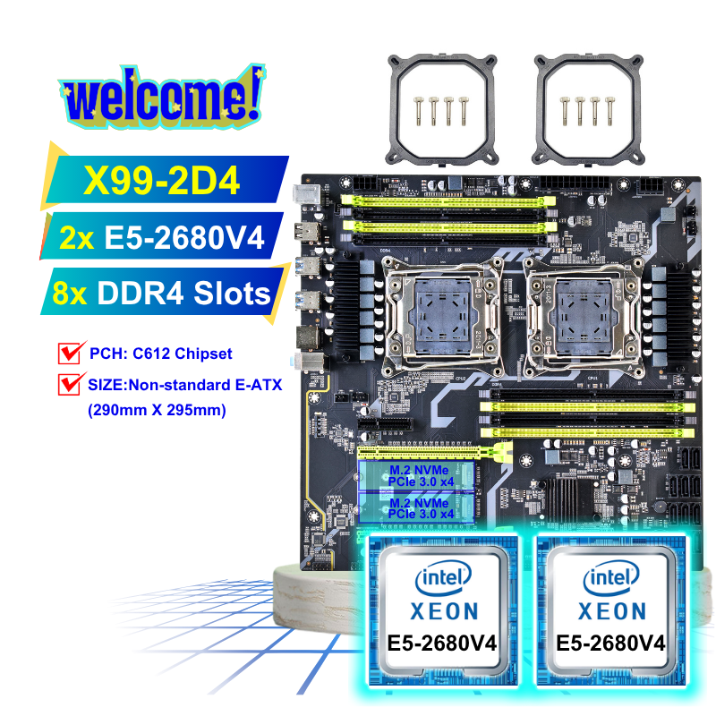 X99-2D4/2*E5-2680V4/2*Base de ventilateur