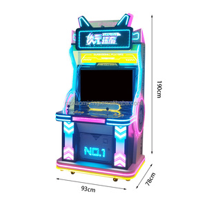 32 inç Retro Arcade oyun konsolu önceden yüklenmiş iki kişi ayakta mücadele simülatörleri 1 yıl İngilizce Metal jetonla çalışan oyun oyunu - Product Image 6