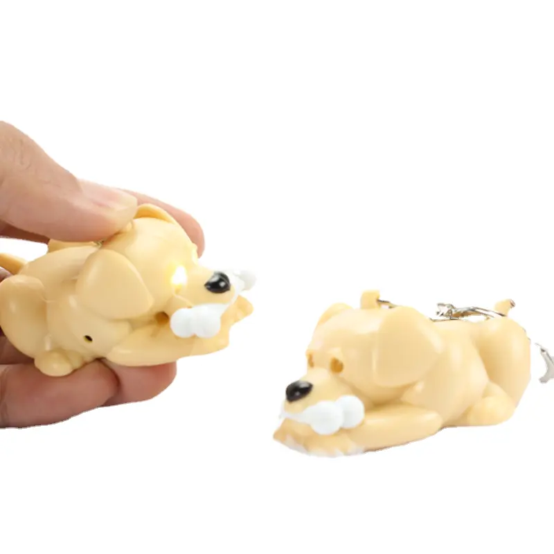 Chaveiro de brinquedo animal huisen 391 pingente de cachorro LED produz chaveiro luminoso para presente