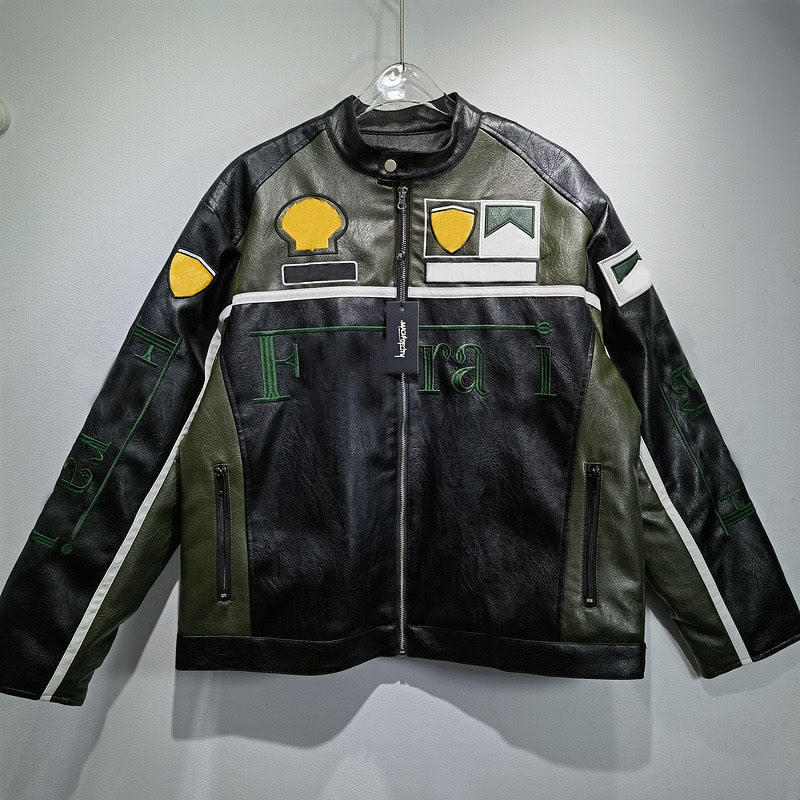 Giacca in pelle verde
