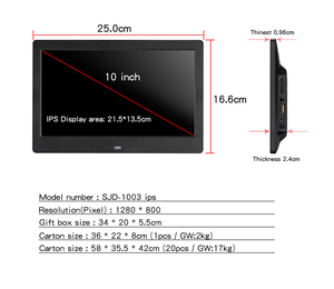 10 "led 1280*800 imagem de áudio do painel ips lcd digital photo <span class=keywords><strong>frame</strong></span> com <span class=keywords><strong>Sensor</strong></span> De Movimento