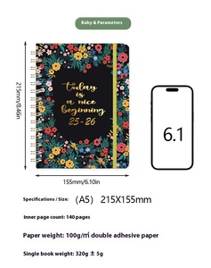 2025สำหรับ Amazon ปกหนังโน้ตบุ๊คแบบแข็งปรับแต่งได้ A5ปกพิมพ์ลายสไตล์แผนรายสัปดาห์ไดอารี่สายรัดตาราง - Product Image 6