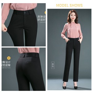 全长专业商务正式裤女裤女孩修身女性工作服办公室职业加大码服装