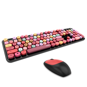 2025 colorido 2,4G teclado y ratón inalámbricos Combo USB teclado Retro de tamaño completo ratón silencioso para ordenador portátil y Escritorio - Product Image 6