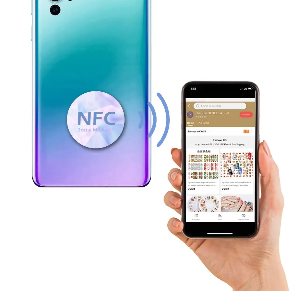 Autocollant cmrpetit outil en époxy, carte tactile, grand paiement sans contact (nfc), application filet, partage, adapté pour les médias, version internationale