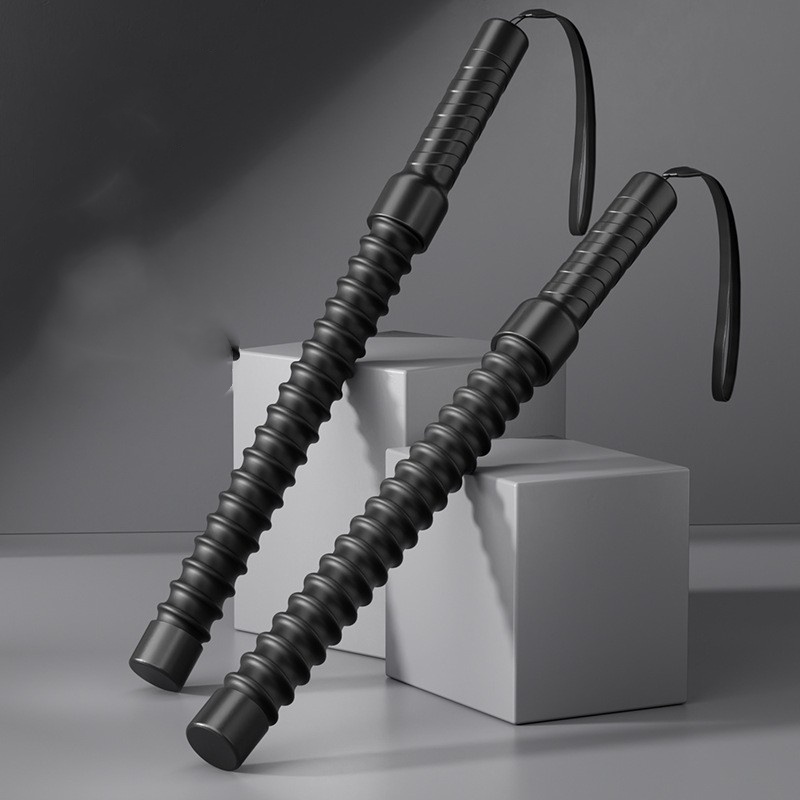 Cordless Battle Rope Rubber Coated Black - 2 Pieces