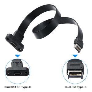 デュアルUSB3.1Type-CフロントパネルヘッダータイプEオス-タイプCメスコネクタマザーボード拡張ケーブル