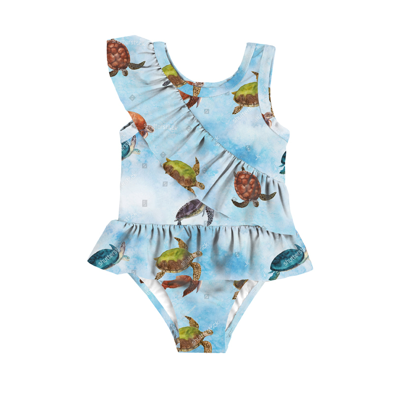 Estampado de tortuga marina del océano azul