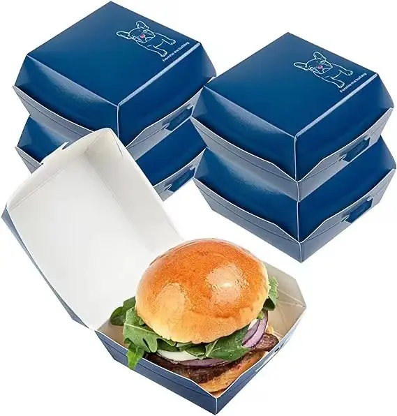 Sıcak satış tek kullanımlık kağıt Buger ambalaj burger için kutu konteyner çıkar