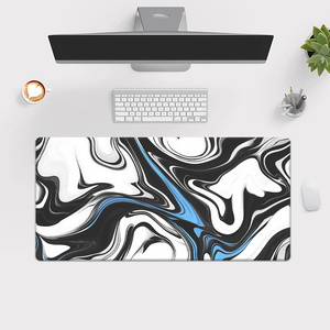Simples e legal azul preto e branco fluindo líquido, Teclado Acessórios Para Jogos Mouse Mat, Computador PC Gamer Laptop Desk Mat
