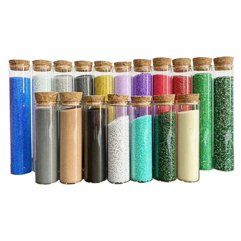 Malzemeleri 10-20 mesh renkli kum renkli kum resimleri renkli kuvars kumu bahçe dekorasyon için kullanılan ve yol peyzaj