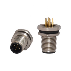 Su geçirmez ip67 düz montaj 4pin sensörü konnektör fişi kablo paneli monte pcb a d kod dişi m12 4 pinli konnektör - Product Image 2