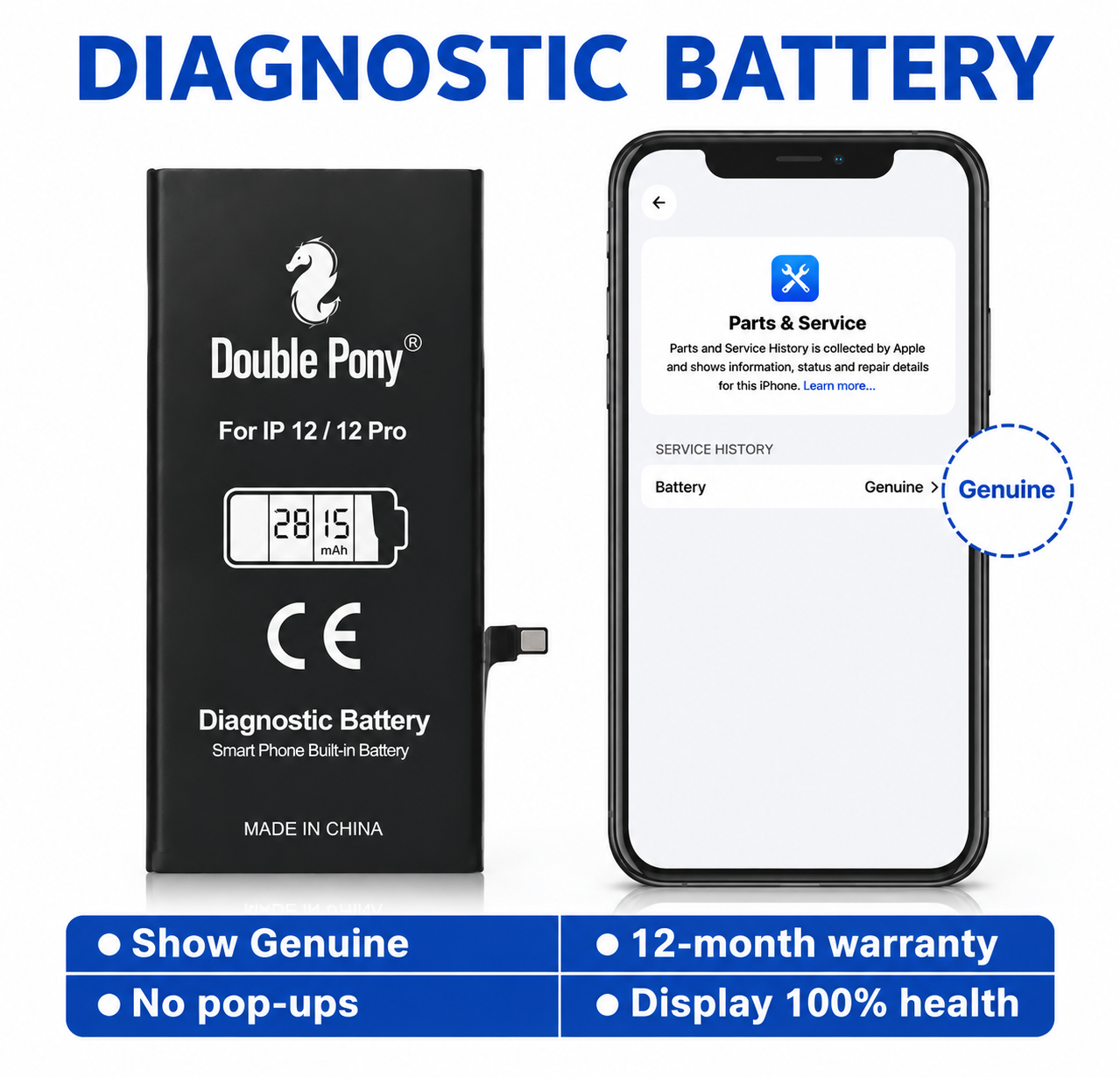 Convient pour iPhone 12 mini - Batterie 2227mAh