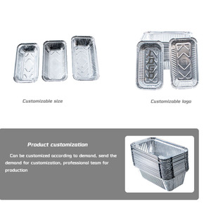 850ml rechteckiger Lebensmittel behälter aus Aluminium folie mit PET-Kunststoff deckel Bequeme Lagerung und einfaches Tragen - Product Image 5
