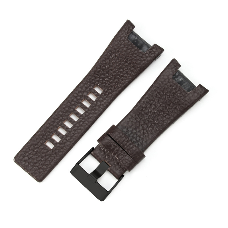 3-litchi pattern brown&black buckle