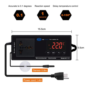 AC-112 Digital Waterproof <strong>Temperature</strong> <strong>Controller</strong> Microcomputer Thermostat for Aquarium Reptile <strong>NTC</strong> <strong>Sensor</strong> - Product Image 3