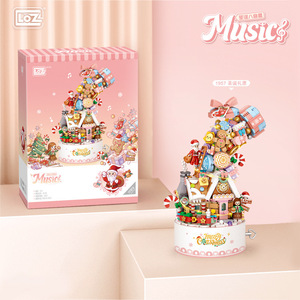 LOZ 1957 mini yapı taşı noel müzik kutusu serisi tuğla çocuk yetişkin eğitim oyuncaklar çocuklar için öğrenme - Product Image 5