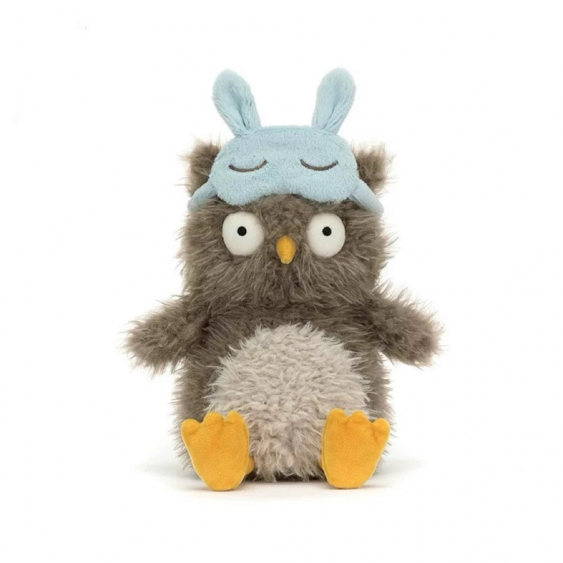 Hibou avec masque pour les yeux 25 cm-sans étiquette