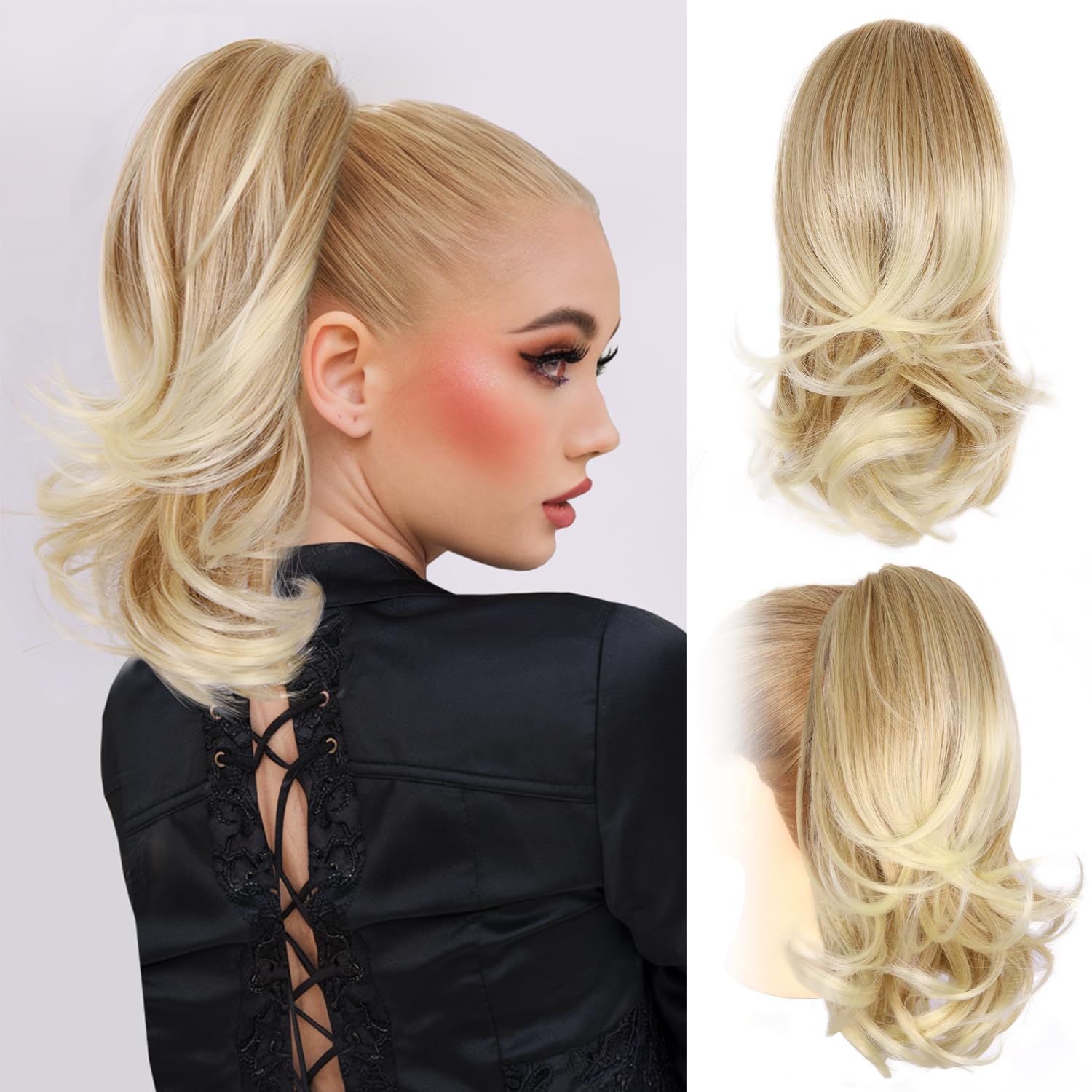 Blond moyen avec pointes décolorées