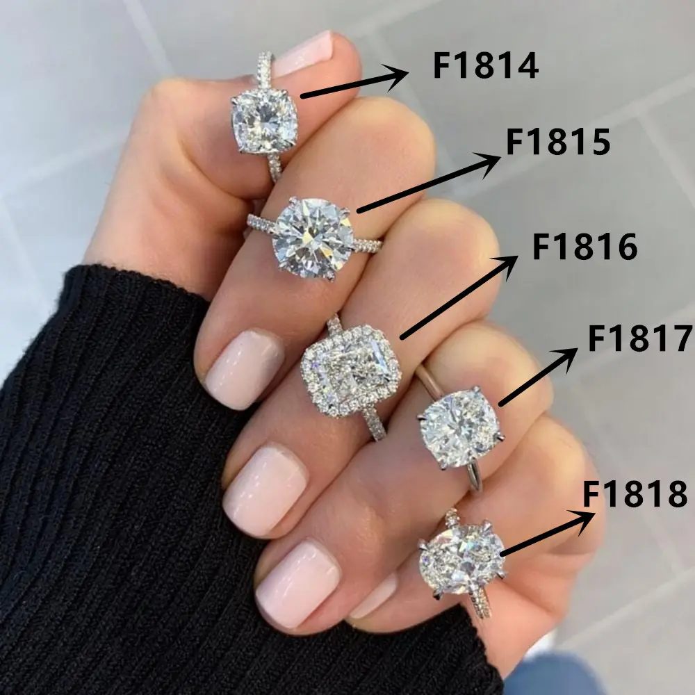 CAOSHI anelli di zirconi da donna Color argento di alta qualità Design semplice CZ Zirconia Promise fidanzamento fedi nuziali da sposa