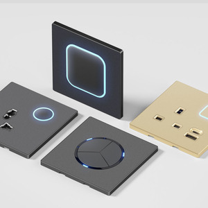 Interruptor de pared eléctrico 25A y 45A con luz LED Botón de reinicio de punto multifuncional de lujo Enchufe de interruptor de pared de vidrio