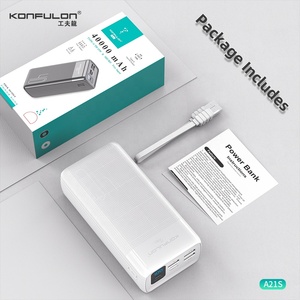 Konfulon 2023 מכירה לוהטת נייד כוח בנק 40000mah קיבולת גבוהה 15w מהיר טעינת כוח בנק עם תצוגת <span class=keywords><strong>led</strong></span> חיצוני