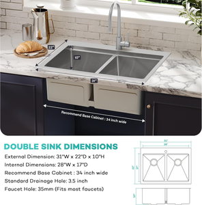 Nhà máy tùy chỉnh vuông nhà bếp thép không gỉ bồn rửa bát đôi máy làm sinksfor RV khách sạn sử dụng - Product Image 6