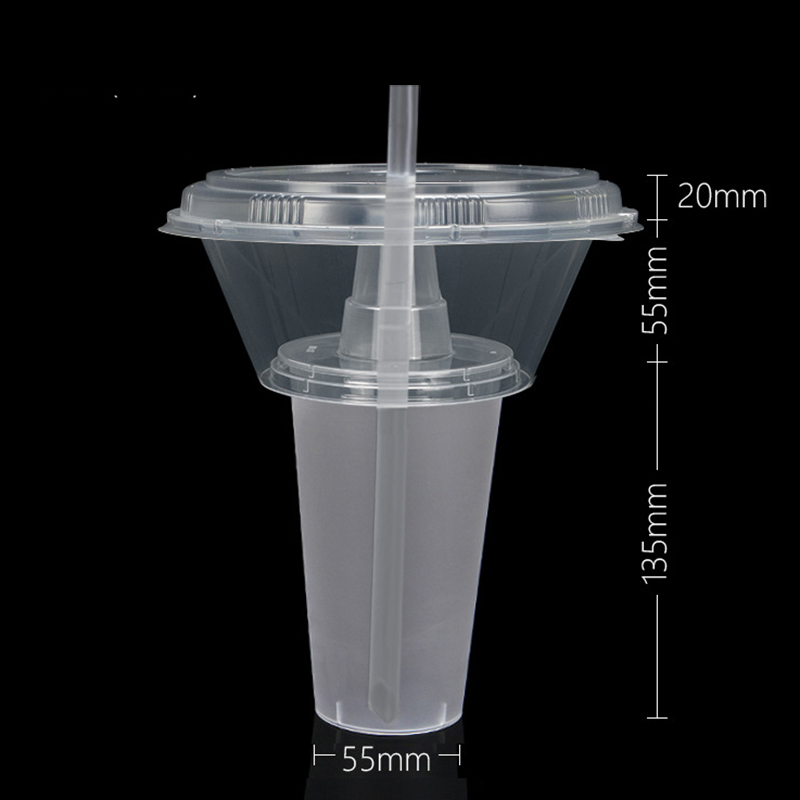clear bowl+matte cup+clear lid+straw