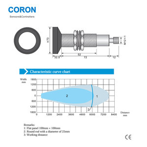 Interruptor de Sensor ultrasónico de detección de distancia ultralarga, salida analógica de 0-10V para vidrio líquido, rango de 6 metros de longitud, para una medición de la distancia - Product Image 6