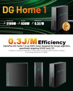 Trong kho có lợi nhuận giao diện Ethernet elphapex DG home1 2.1gh/S khai thác mỏ trang trại scrypt thợ mỏ cho LTC dogecoin - Product Image 6