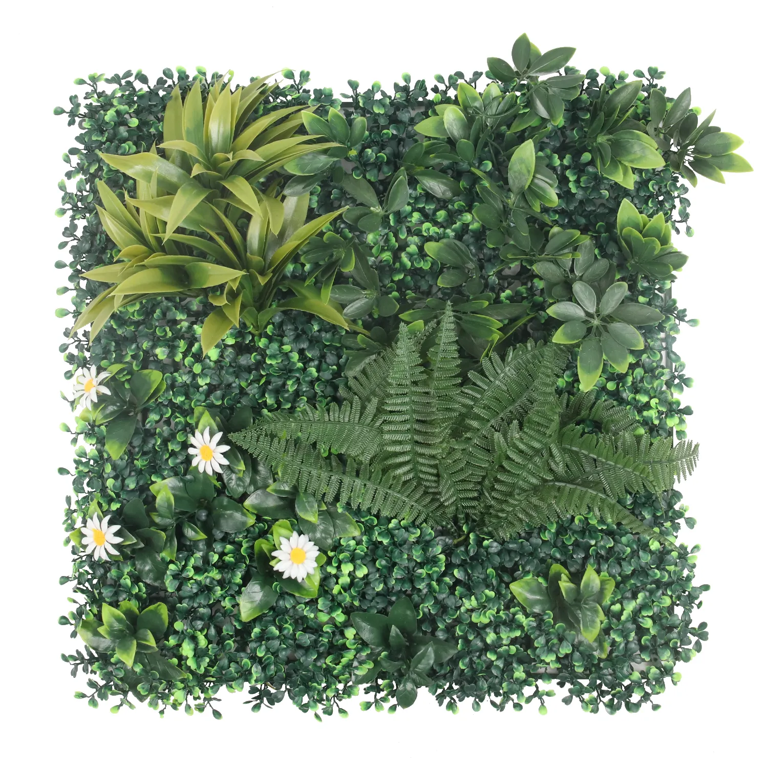 Siepe di plastica all'ingrosso della pianta del bosso dei pannelli di parete dell'erba artificiale verde per la decorazione all'aperto dell'interno