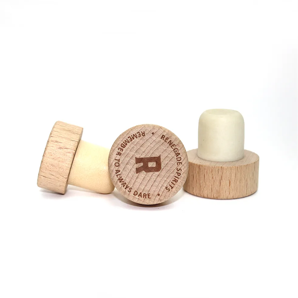 Tapa de madera tipo T personalizada para whisky, brandy, tapón de botella de licor, tapón de corcho, tapón de madera para botella de vino