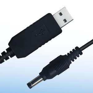 สายไฟ12V DC พร้อม Micro-USB ไปยัง USB 2.0ปลั๊กชาย3.5*1.35มม. USB เป็นขั้วต่อแจ็คเก็ต PVC สีดำ - Product Image 1