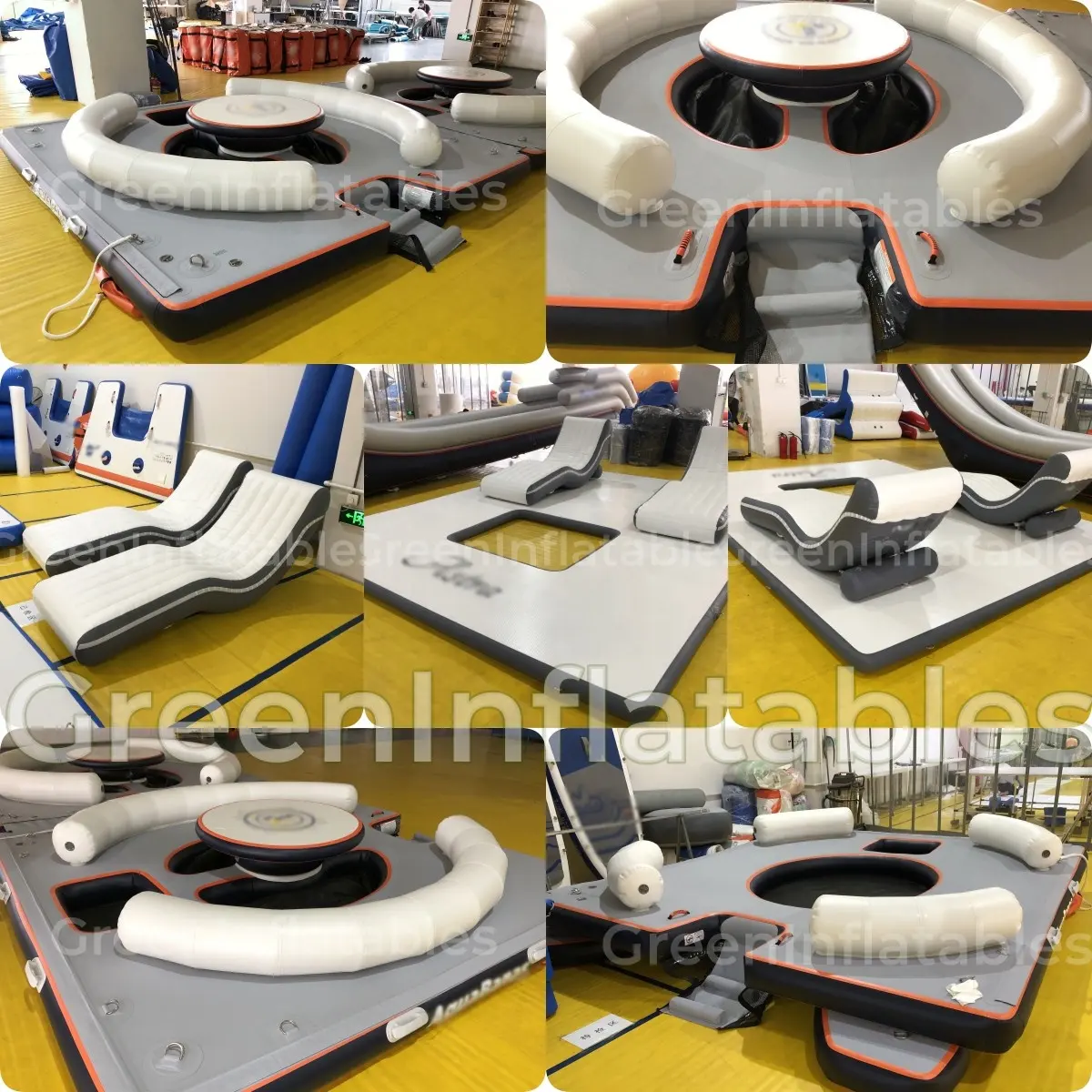 Màu xanh lá cây Inflatable du thuyền Dock nền tảng Docking pontoons nền tảng jetski nổi thuyền bến cảng