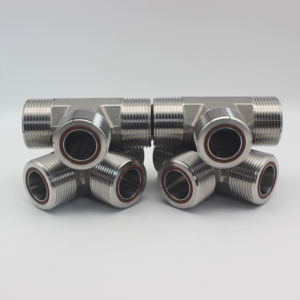 Chất lượng cao nhà máy orfs Nam TEE Parker Thép không gỉ Jlo jmlo Công Đoàn TEE ORING mặt con dấu Flare AF Carbon thép TEE phụ kiện - Product Image 1