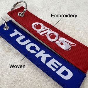 Wholesale <strong>Custom</strong> Brand <strong>Keychain</strong> Cheap Fabric Patch Embroidery No <strong>Minimum</strong> Order Embroidered <strong>Keychain</strong> for Gift and Garment - Product Image 2