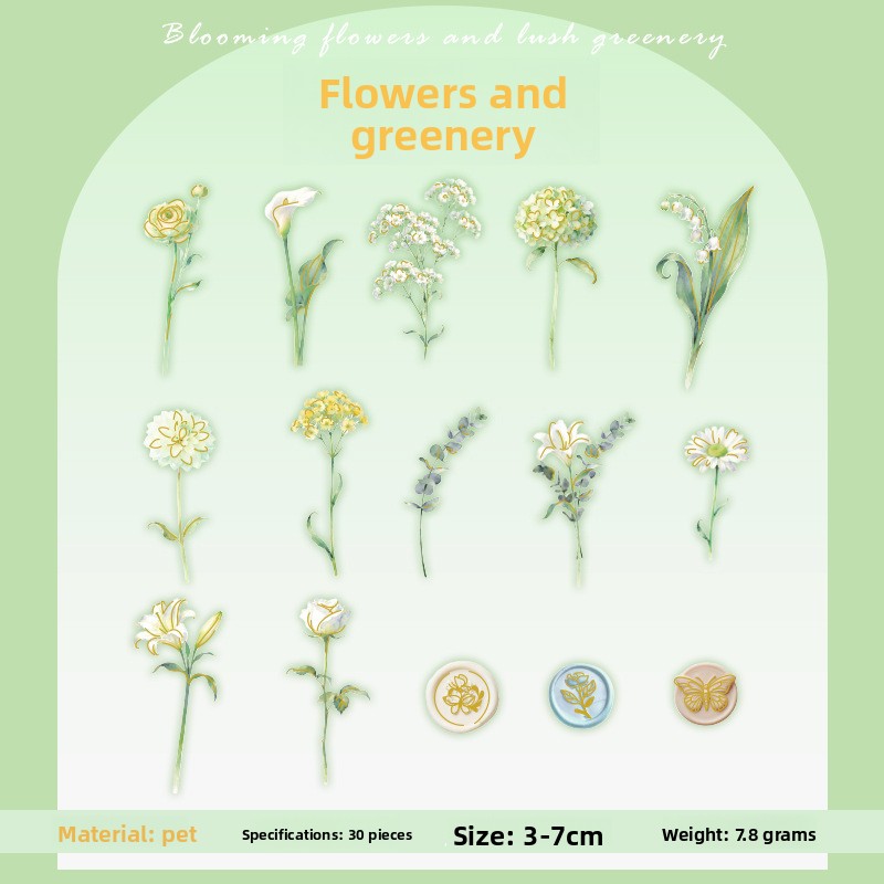 Fleurs vertes luxuriantes