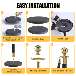 Khách sạn di động sự kiện hàng đợi cực và dây thảm đỏ dây thừng và cực kiểm soát đám đông stanchions và nhung dây thừng - Product Image 4