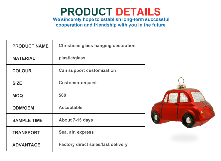 Factory Wholesale Glass Yacht Train Car Pendant Christmas Tree Ornaments Custom Christmas Car Pendant