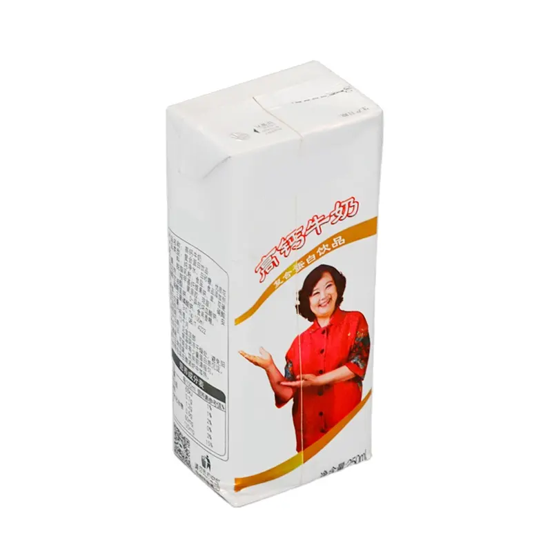 Embalaje de lujo personalizado al por mayor barato Impresión de logotipo personalizado cajas de leche aséptica al por mayor jugo de leche Gable Top caja de cartón