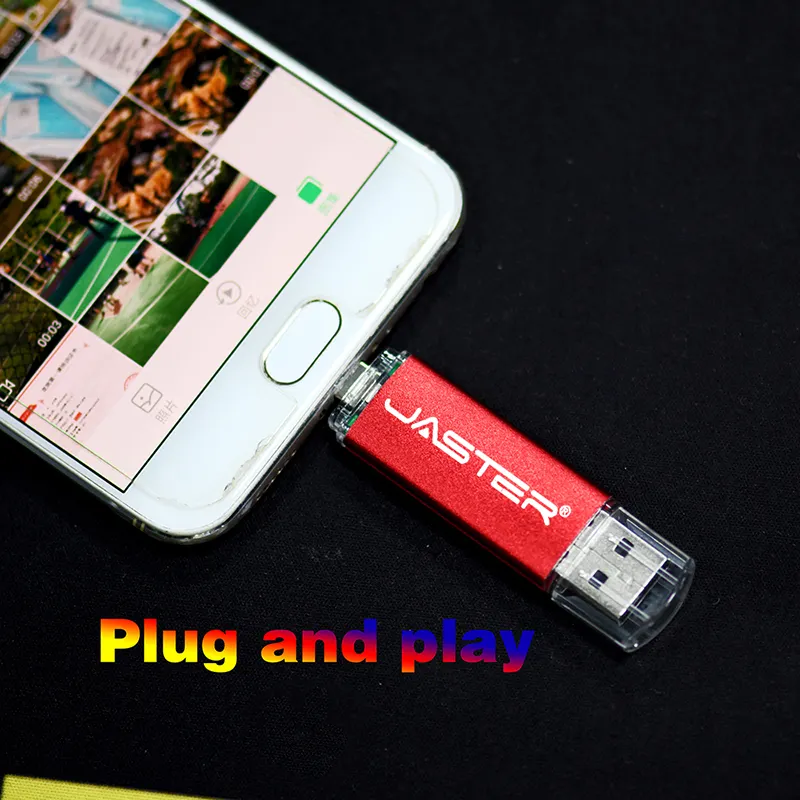 Penjualan laris stik memori usb 2 in 1 16gb 32gb 64gb untuk ponsel otg flash drive usb 128gb flashdisk